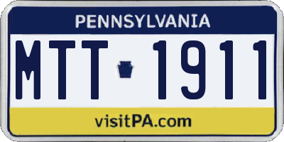 PA license plate MTT1911