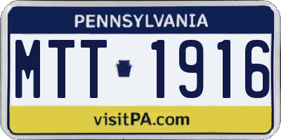 PA license plate MTT1916