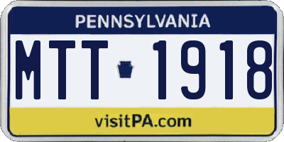PA license plate MTT1918