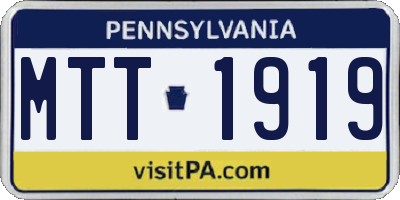 PA license plate MTT1919