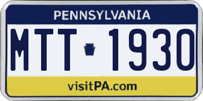PA license plate MTT1930
