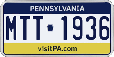 PA license plate MTT1936