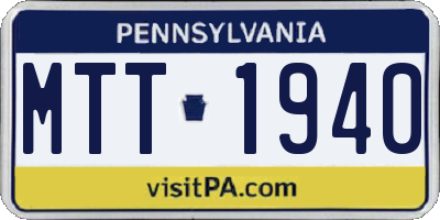 PA license plate MTT1940