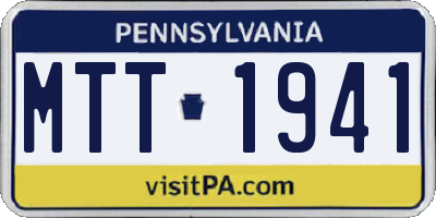 PA license plate MTT1941