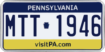 PA license plate MTT1946