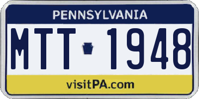 PA license plate MTT1948