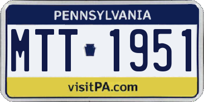 PA license plate MTT1951