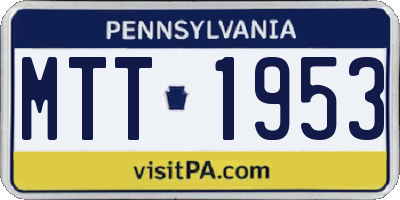 PA license plate MTT1953