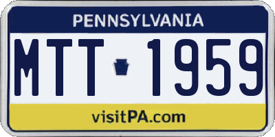 PA license plate MTT1959