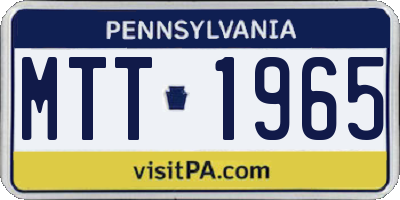 PA license plate MTT1965