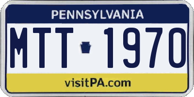 PA license plate MTT1970