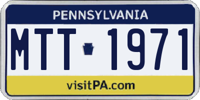 PA license plate MTT1971