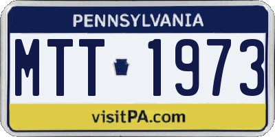 PA license plate MTT1973