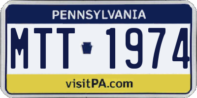 PA license plate MTT1974