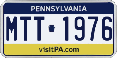PA license plate MTT1976