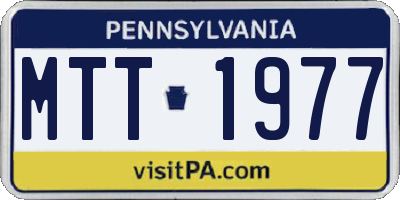 PA license plate MTT1977