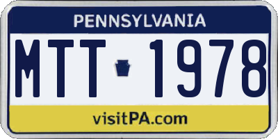 PA license plate MTT1978