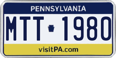 PA license plate MTT1980