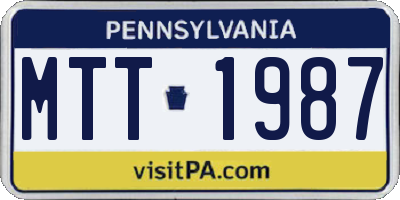 PA license plate MTT1987