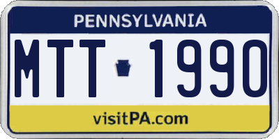 PA license plate MTT1990