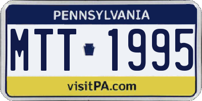 PA license plate MTT1995