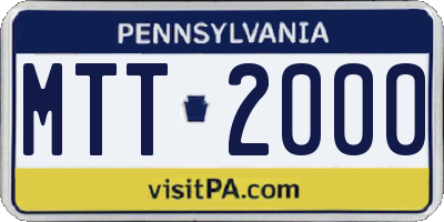 PA license plate MTT2000