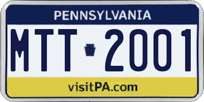 PA license plate MTT2001