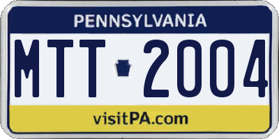 PA license plate MTT2004