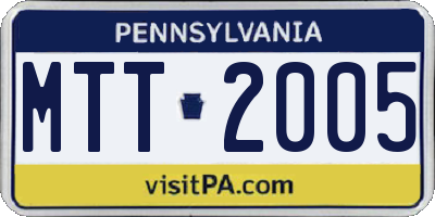 PA license plate MTT2005