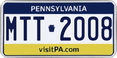 PA license plate MTT2008