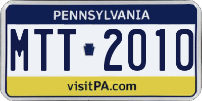 PA license plate MTT2010