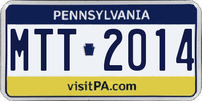 PA license plate MTT2014