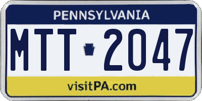 PA license plate MTT2047