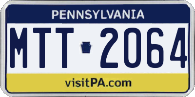 PA license plate MTT2064