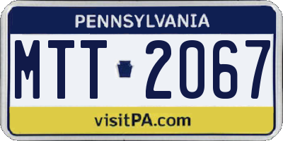 PA license plate MTT2067