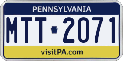 PA license plate MTT2071