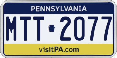 PA license plate MTT2077
