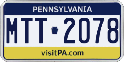 PA license plate MTT2078