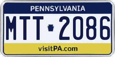 PA license plate MTT2086