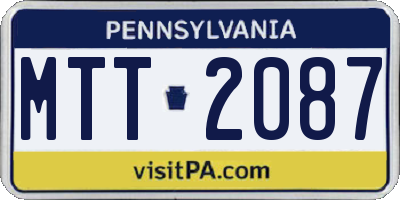 PA license plate MTT2087