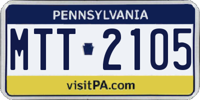 PA license plate MTT2105