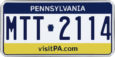 PA license plate MTT2114