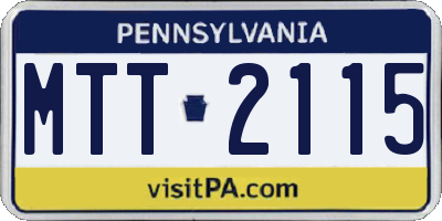 PA license plate MTT2115