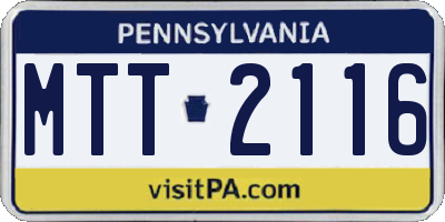 PA license plate MTT2116
