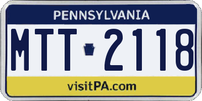 PA license plate MTT2118