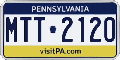 PA license plate MTT2120