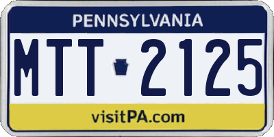 PA license plate MTT2125