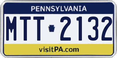 PA license plate MTT2132