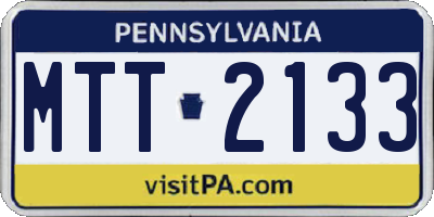 PA license plate MTT2133