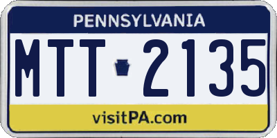 PA license plate MTT2135